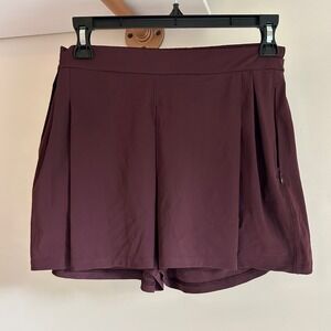 Lululemon & go city Pleated‎ Maroon Athletic Skort Size 4 with Pockets